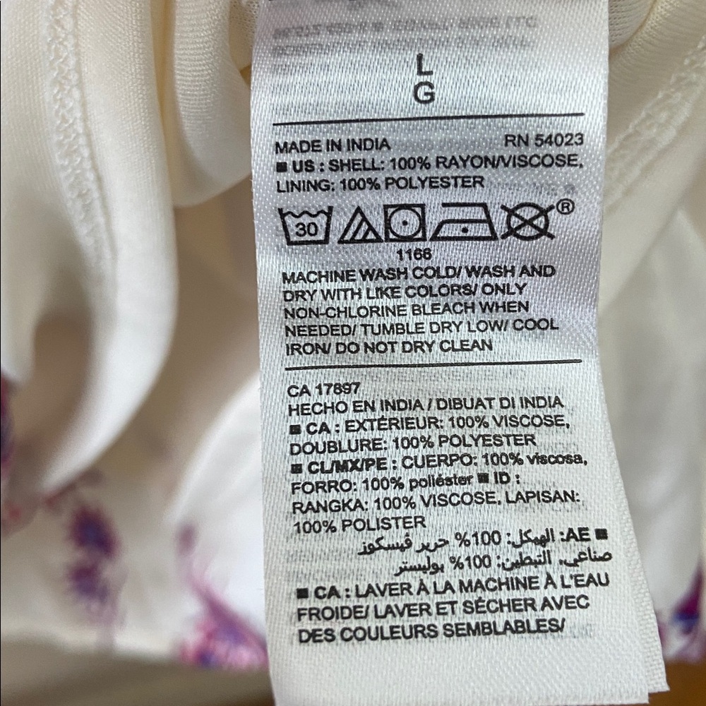 New Old Navy Floral off the Shoulder Shift Dress Women's Large White Purple Boho - Picture 7 of 8